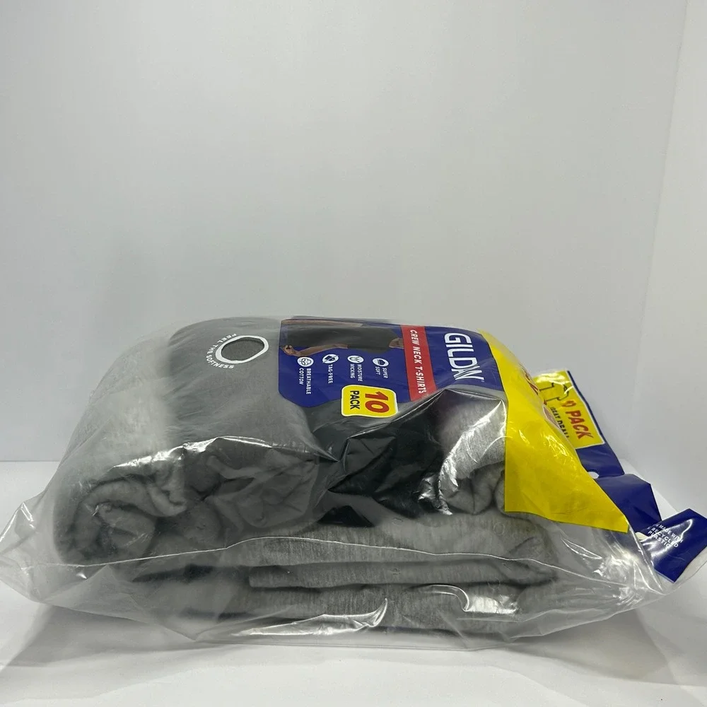 Gildan Mens Crew Neck‎ T-Shirts 10 Pack Multi Color New Medium Grays Blacks